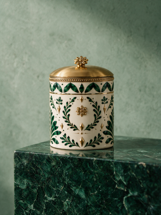 Mediterranean Fig — Classic Lidded Jar — Blanc & Vert (2)