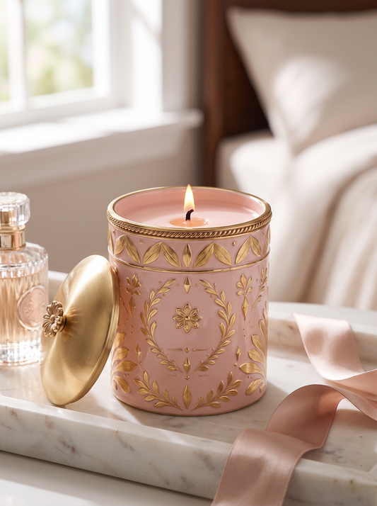 Rose Santal — Classic Lidded Jar — Rose & Or (2)