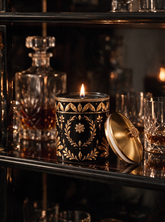 Oud Noir — Classic Lidded Jar — Noir & Or (1)
