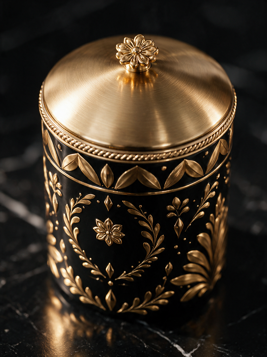 Oud Noir — Classic Lidded Jar — Noir & Or (2)