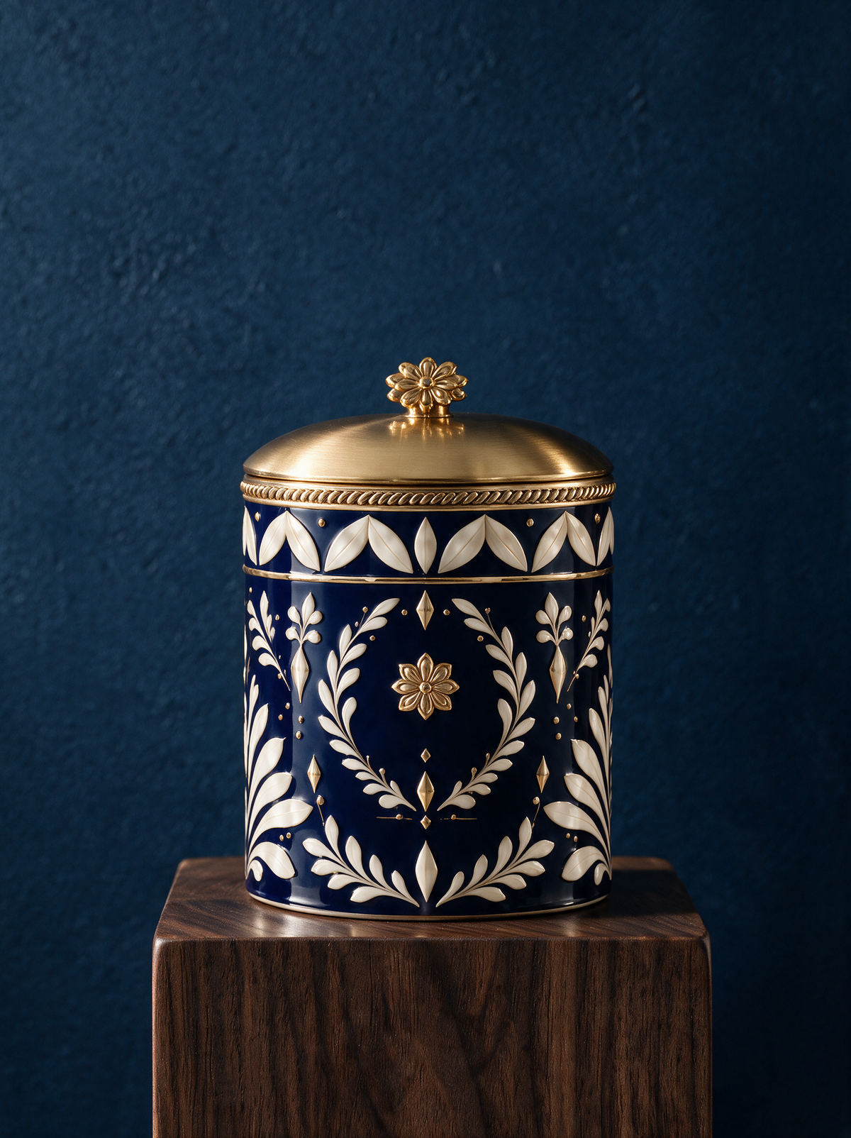 Encre Marine — Classic Lidded Jar — Marine & Blanc (1)