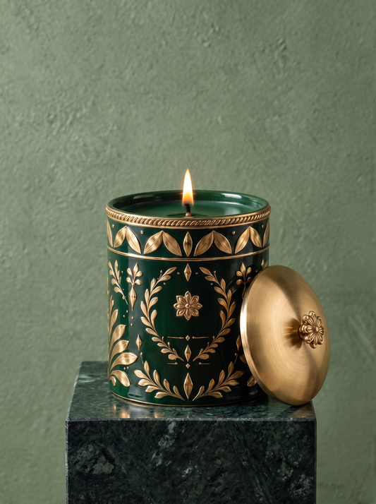 Jardin Vert — Classic Lidded Jar — Vert & Or (1)