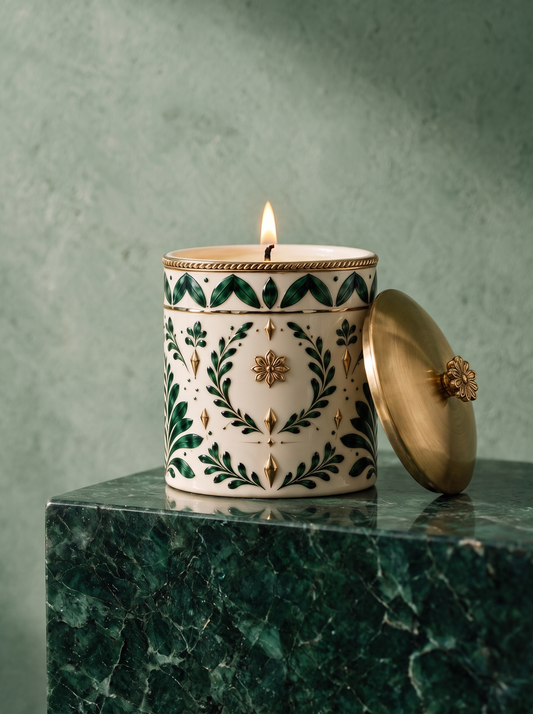 Mediterranean Fig — Classic Lidded Jar — Blanc & Vert (1)
