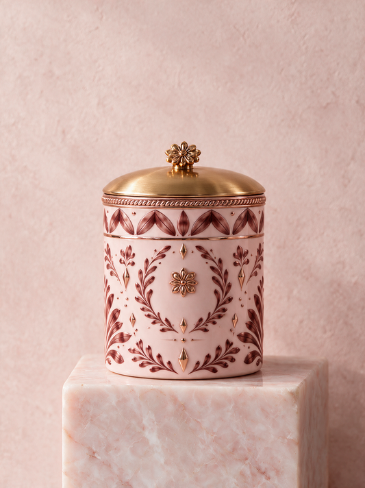 Rose Santal — Classic Lidded Jar — Rose & Or (1)